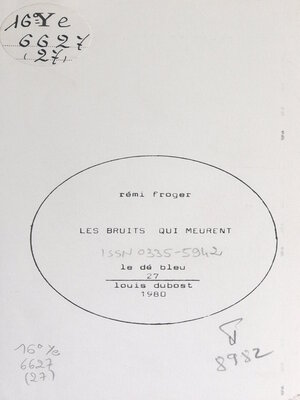cover image of Les bruits qui meurent